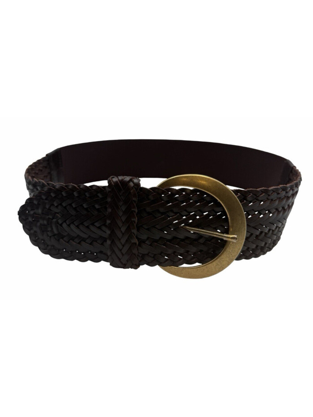 Anthropologie Wide Leather Braided Belt Brown Size M / L